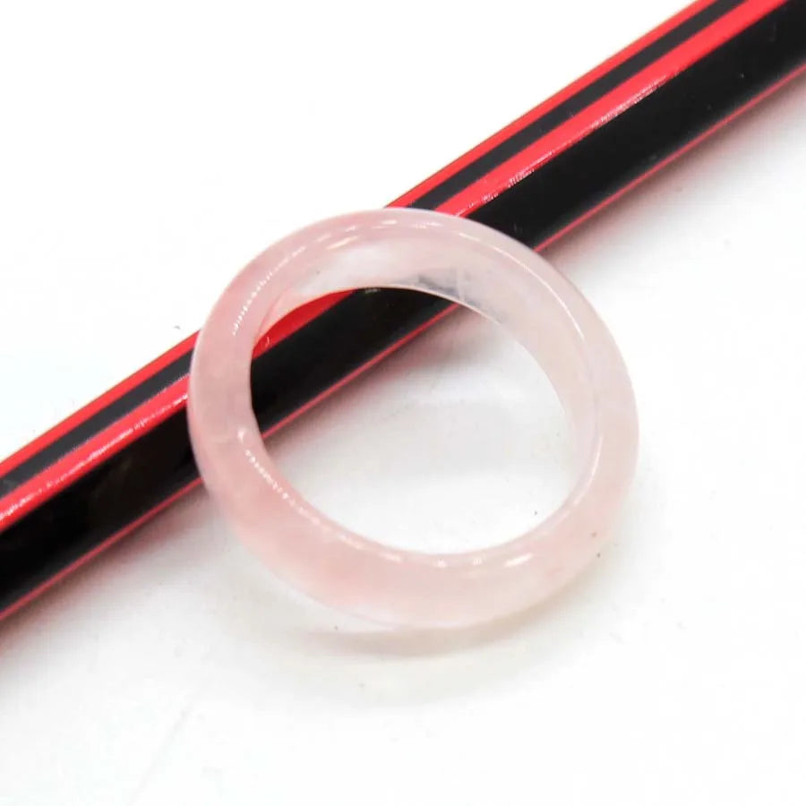 Naturtal Healing Crystal Stone Band Rings For Women Amethyst Rose Quartz Lapis Lazuli Labradorite Dainty Finger Ring Jewellery  (GoldenCity)