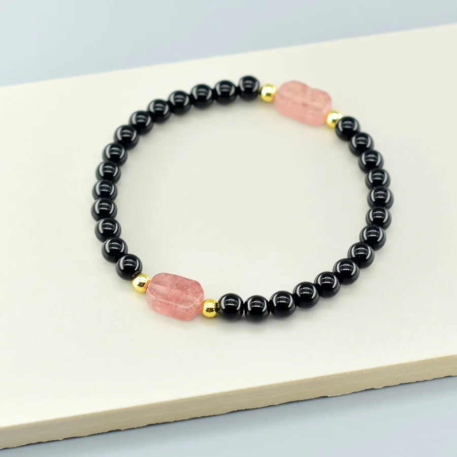 Natural Map Stone Beads Bracelet Men Women Regulate the Aura and Bring Good Luck Elastic Strand Jewelry for Kids Gift Wholesale  (GoldenCity)