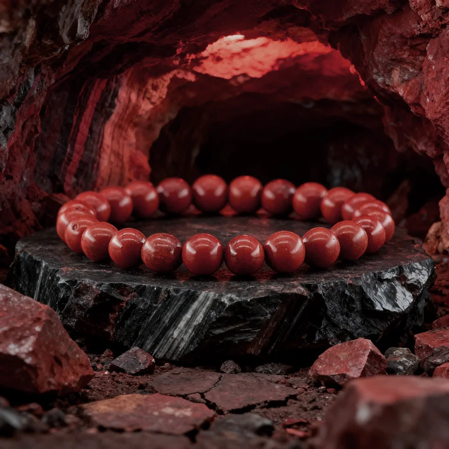 Natural Dragon Blood Stone Bracelet Rich Red Veins Texture Unisex Fashion Jewelry Ideal for Party & Work Delicate Women Jewelry  (GoldenCity)