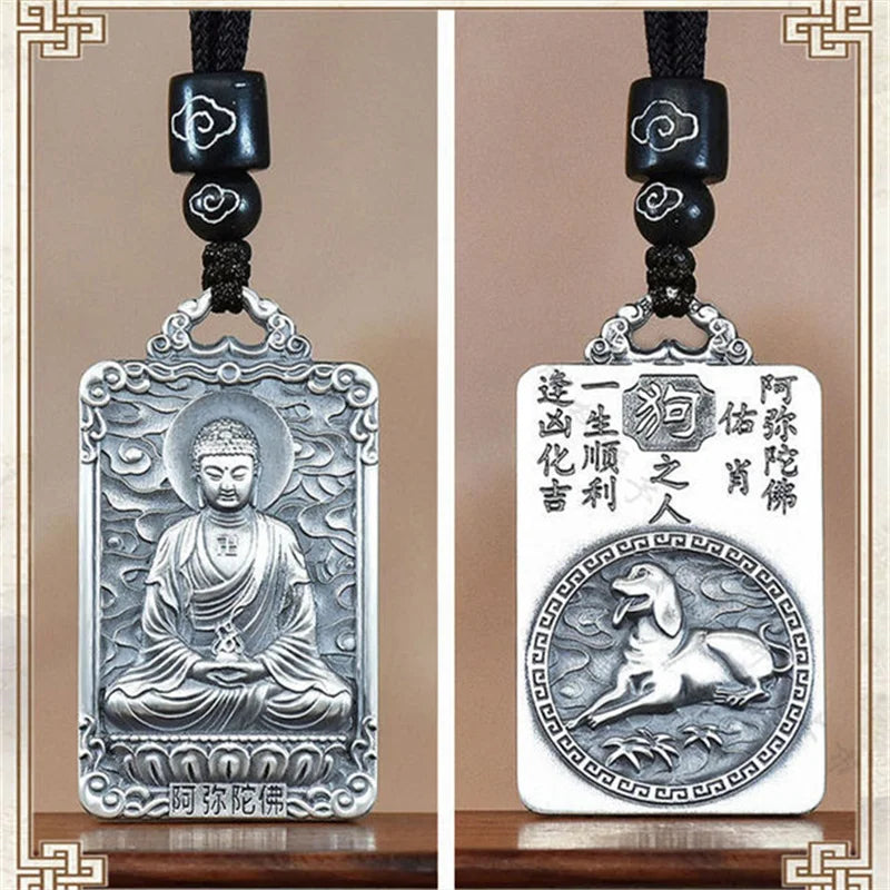 Eight Patronus Buddha Tathagata Avalokitesvara Amitabha Necklace Male Jewelry Zodiac Pendant Necklace For Women Men Amulet  (GoldenCity)