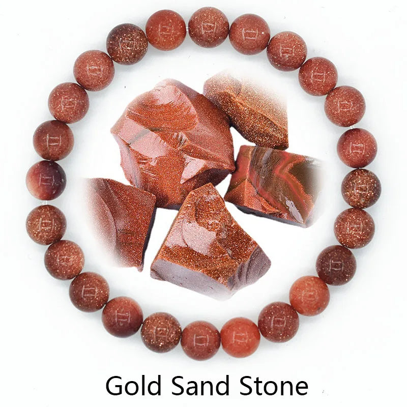 Natural  Rhodonite Stones Beads Bracelets for Women Reiki Yoga Bracelet Men Agate Quartzs Healing Bangle Wristband Jewelry Gift  (GoldenCity)