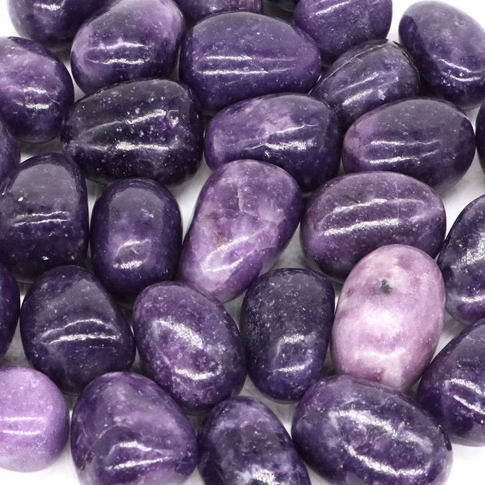 Natural Tumbled Stones Lilac Lepidolite Healing Crystal Energy Minerals Specimen Meditation Gems Aquarium Tank Garden Home Decor  (GoldenCity)