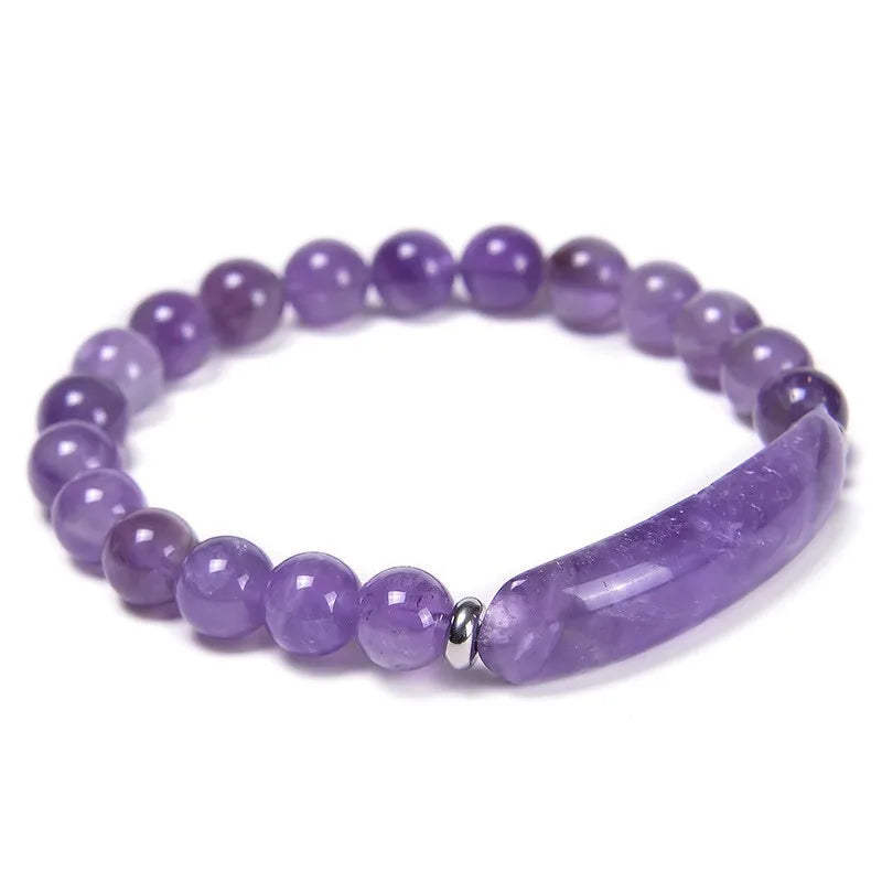 Bridge bracelet Natural Stone Crystal Druzy Rose Quartz Amethyst Gemstone Beaded Beads Bracelet for Women Girls Jewelry Gifts  (GoldenCity)