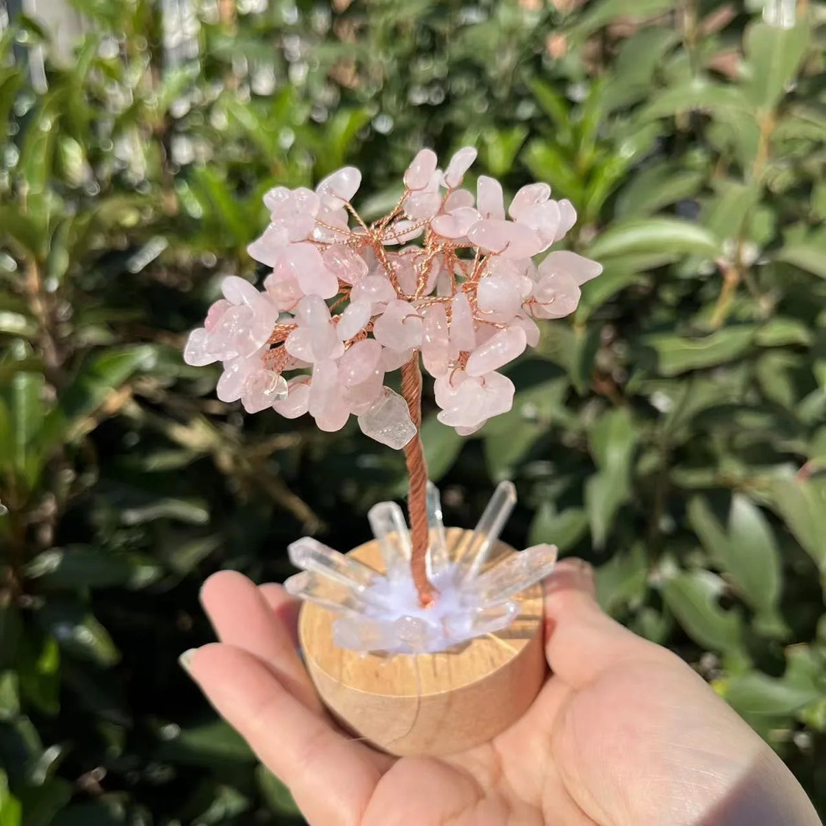 1pcs Crystal Money Tree Reiki Chakra Feng Shui Trees Decor Sparkling Crystal Tree Of Wealth With LED Base Crystal Birthday Gift  (GoldenCity)
