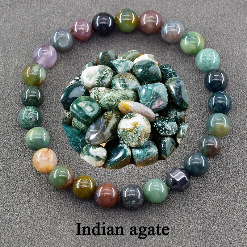 Genuine Natural Stone Bracelet Man Women Labradorite Red Tiger Eye Stone Bead Jewelry Hematite Cylinder Wristband Gift Wholesale  (GoldenCity)