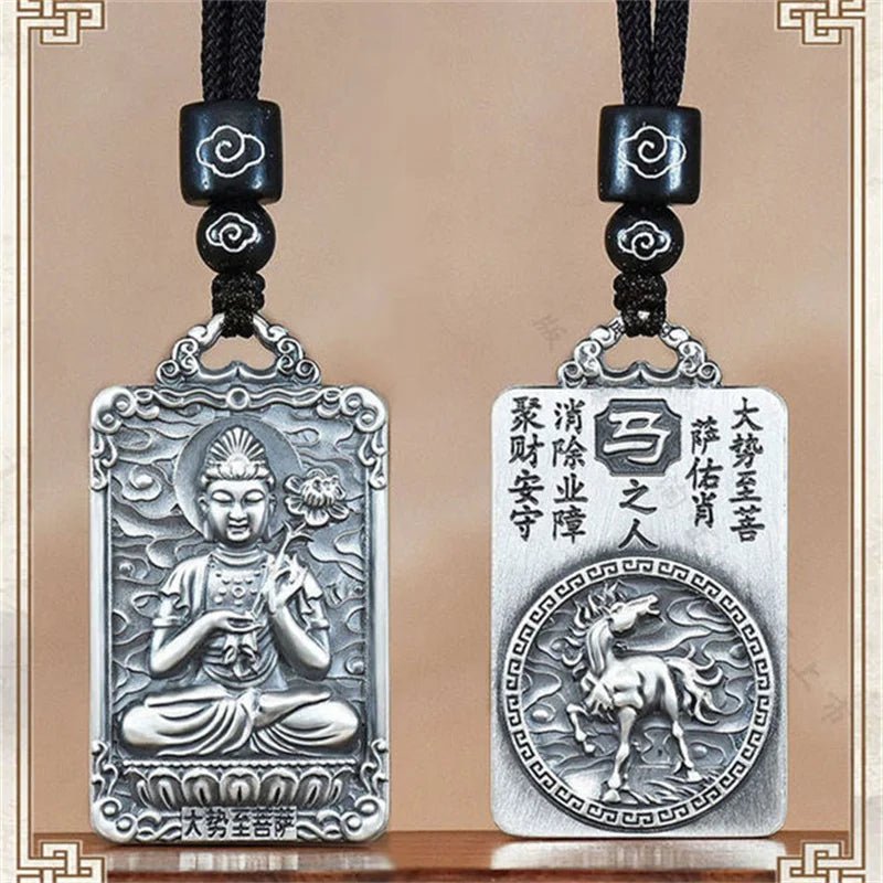 Eight Patronus Buddha Tathagata Avalokitesvara Amitabha Necklace Male Jewelry Zodiac Pendant Necklace For Women Men Amulet  (GoldenCity)