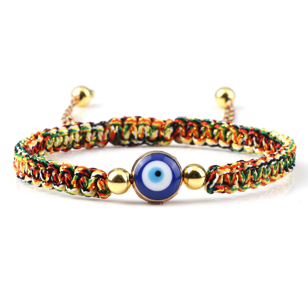 New Evil Eye Braided Bracelet Lucky Red Black Color Thread Couple Chain Handmade Prayer Bangles Pulsera Jewelry Gift for Friend  (GoldenCity)