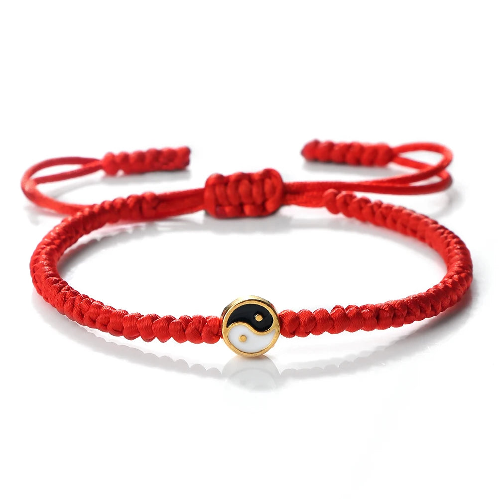 Mini Taichi Pendant Braided Bracelet Women Men Yinyang Balance Couple Bracelet&Bangles Chain Jewelry Vintage Pulsera Jewelry  (GoldenCity)