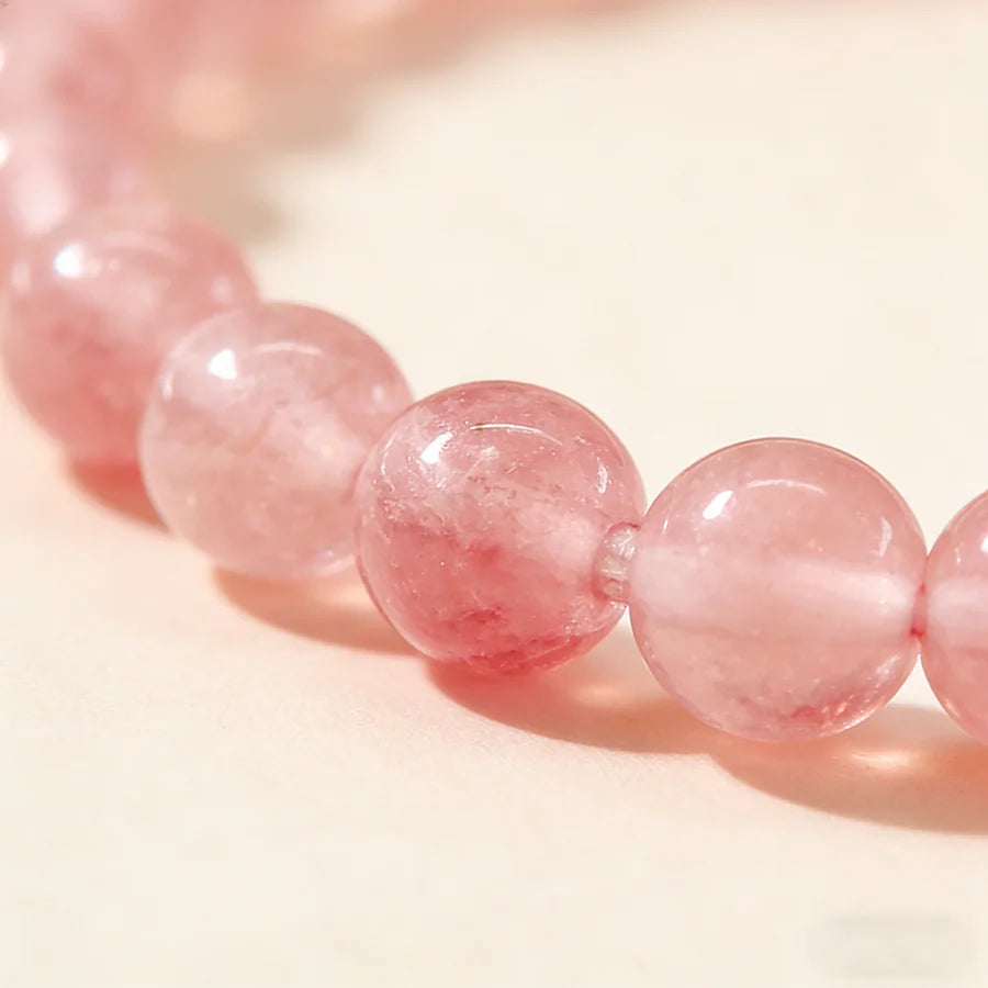 Fashion Natural Waterlemon Red Stone Round Beads Bracelets Amethyst Men and Women Charm Jewelry Healing Crystal Gemstone Bangle  (GoldenCity)