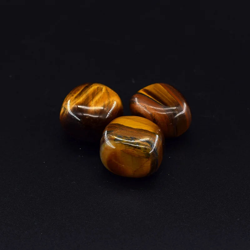 Natural Yellow Tiger Eye Bead Bracelet Men Women Black Volcanic Lava Wristband Tibetan Buddha Elastic Rope Couple Stone Bracelet  (GoldenCity)