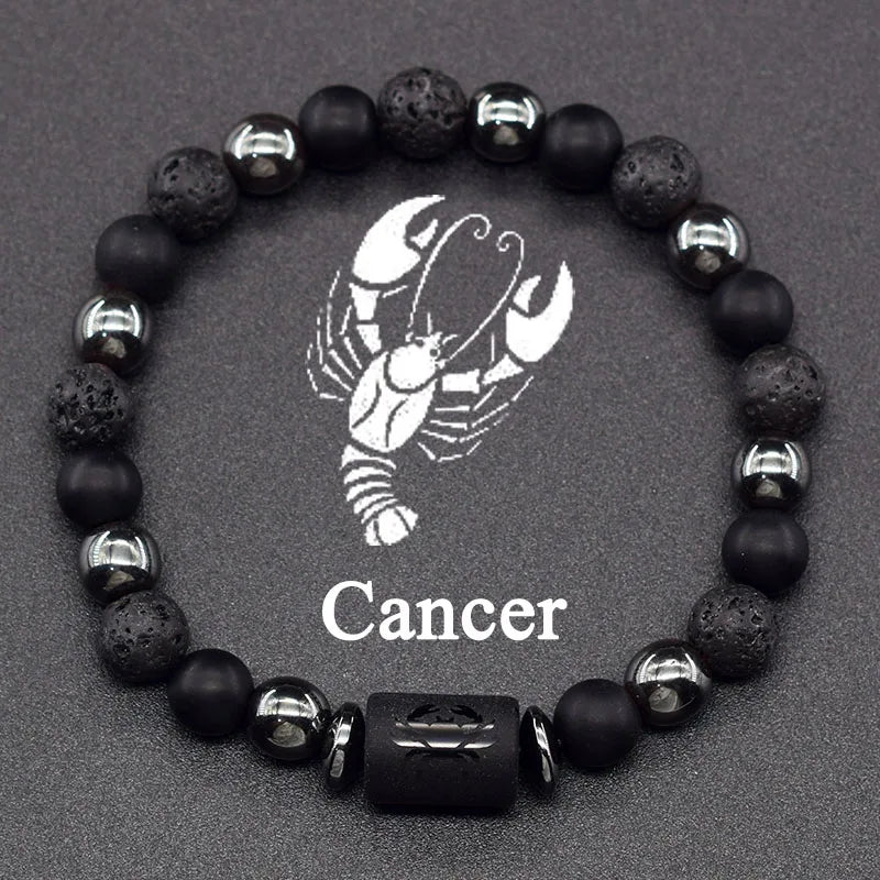 12 Zodiac Constellation Signs Bracelets for Men Women Real Natural Tiger Eye Sparrow Picture Stone Bead Bracelet Leo Taurus Gift  (GoldenCity)