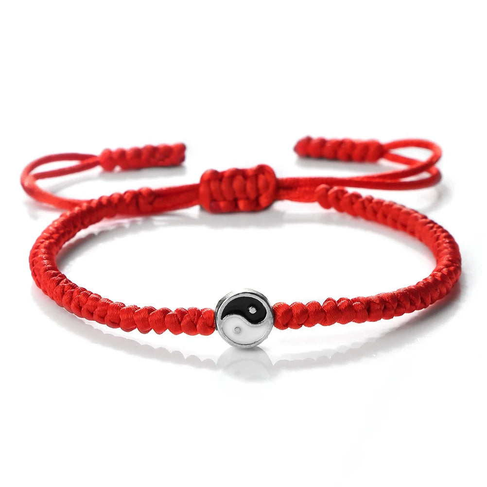 Mini Taichi Pendant Braided Bracelet Women Men Yinyang Balance Couple Bracelet&Bangles Chain Jewelry Vintage Pulsera Jewelry  (GoldenCity)