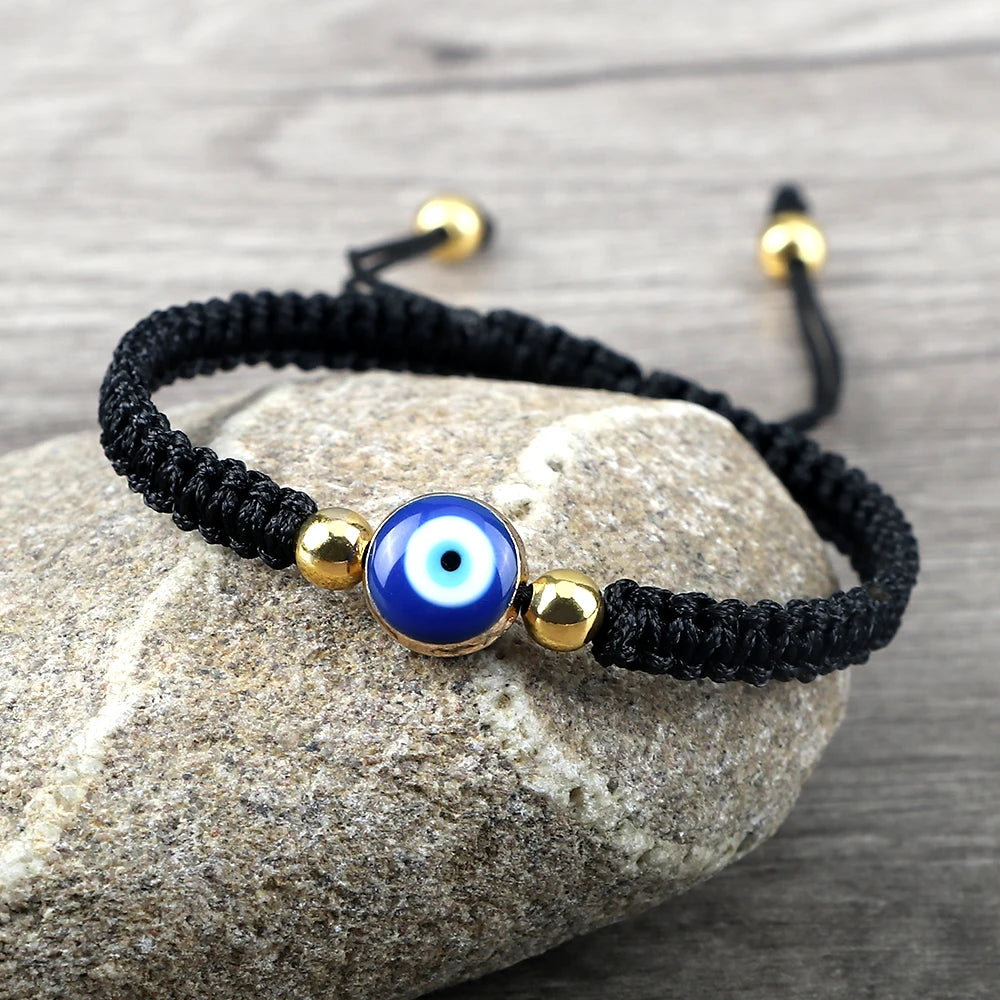 New Evil Eye Braided Bracelet Lucky Red Black Color Thread Couple Chain Handmade Prayer Bangles Pulsera Jewelry Gift for Friend  (GoldenCity)