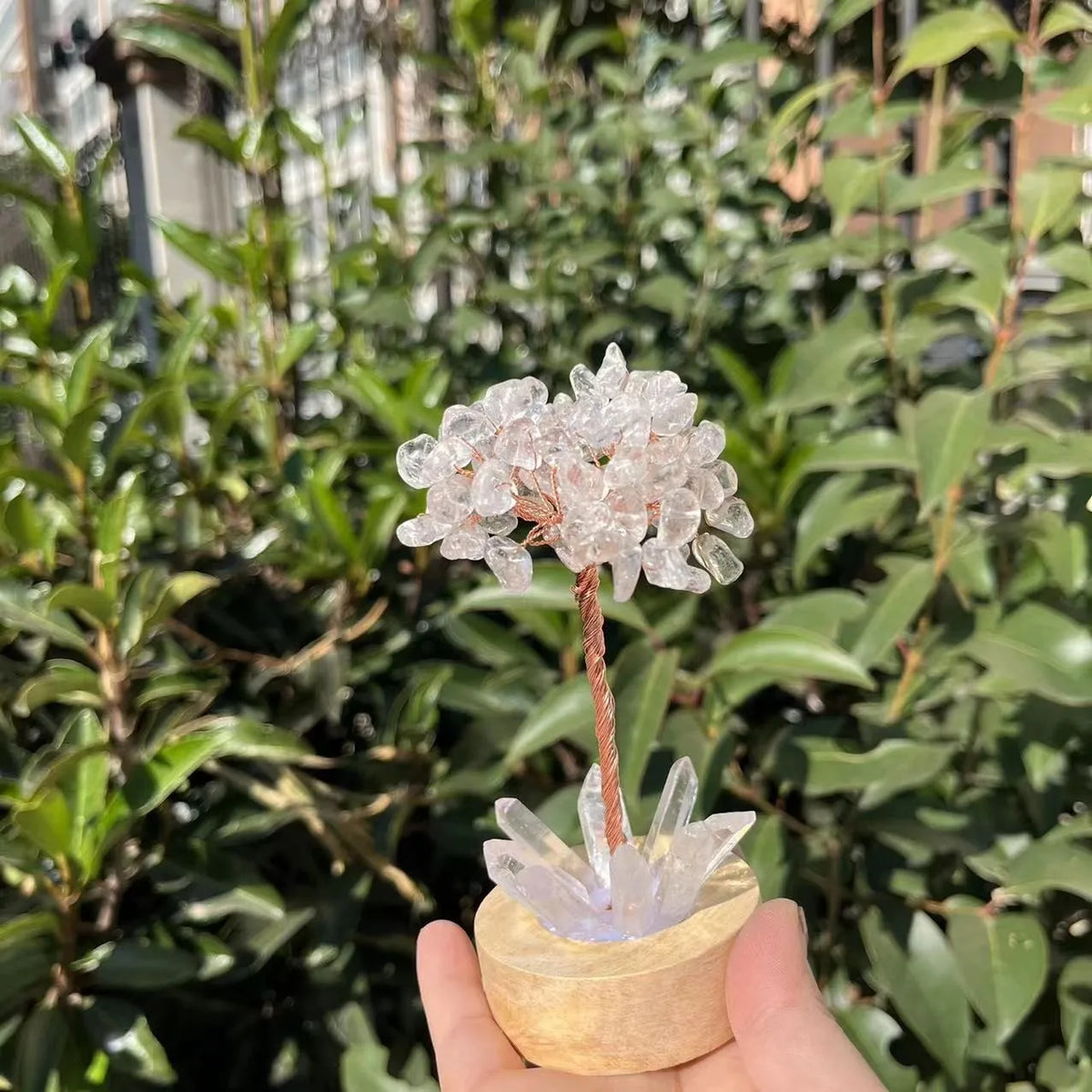 1pcs Crystal Money Tree Reiki Chakra Feng Shui Trees Decor Sparkling Crystal Tree Of Wealth With LED Base Crystal Birthday Gift  (GoldenCity)