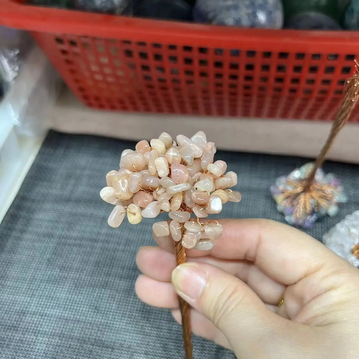 Natural Crystal Money Lucky Tree Amethyst Rose quartz Reiki Healing Fengshui Tree For Wealth And DIY Luck Home Decoration  (GoldenCity)