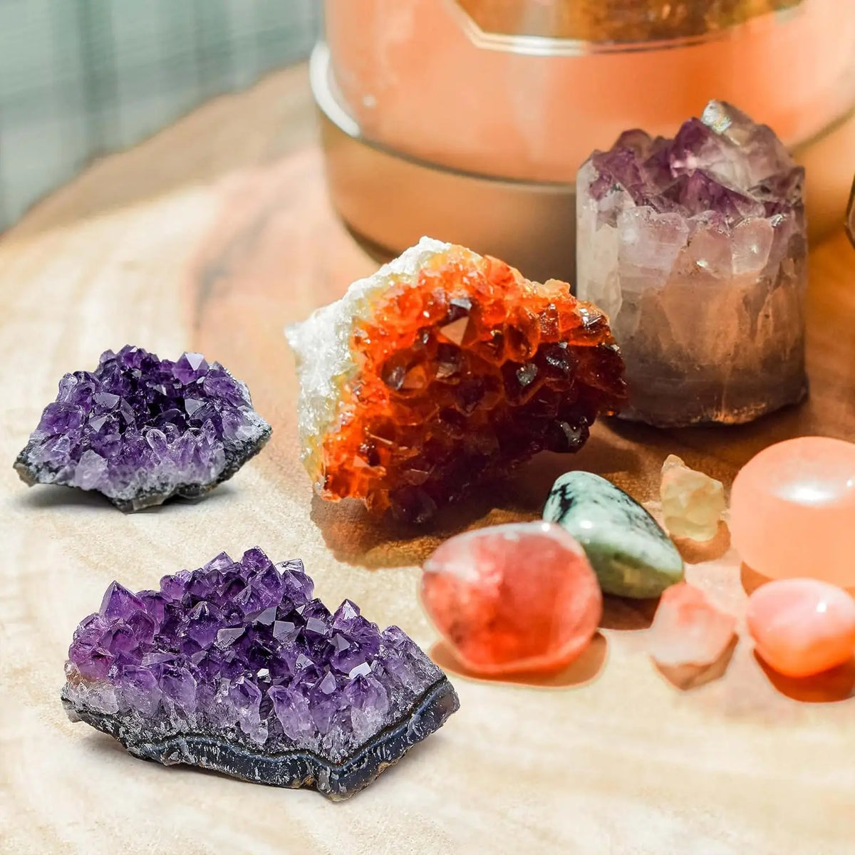 Golden City Energy – Natural Amethyst Crystal Cluster 30-70g Natural Amethyst Geode Cave Healing Crystal Stones Rock Cluster Druzy Witchcraft Raw Amethyst Gemstone Specimen  (GoldenCity)