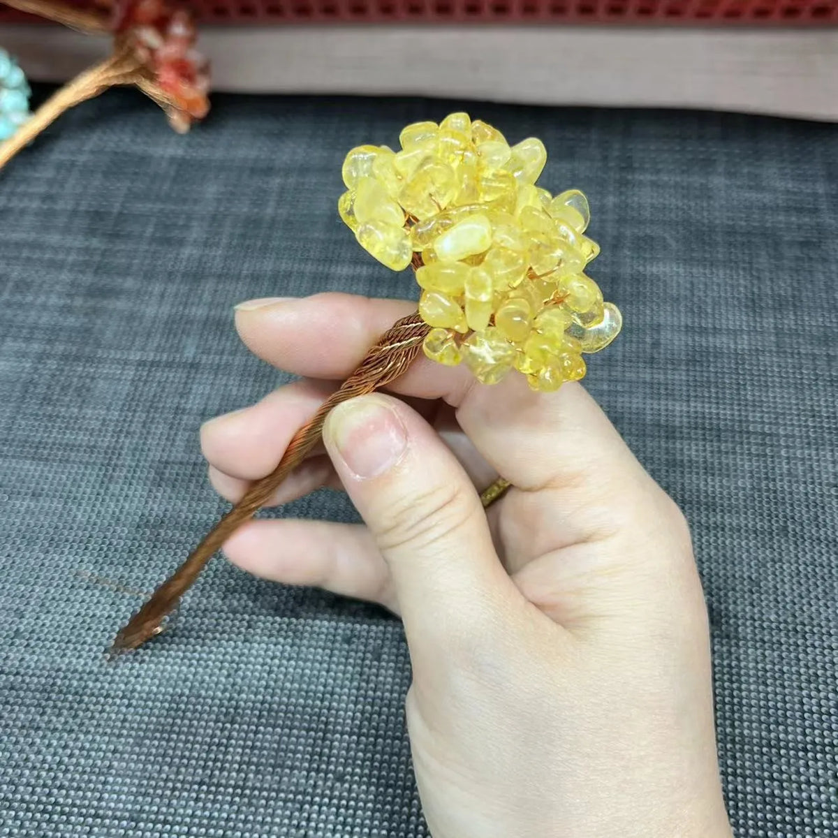 Natural Crystal Money Lucky Tree Amethyst Rose quartz Reiki Healing Fengshui Tree For Wealth And DIY Luck Home Decoration  (GoldenCity)