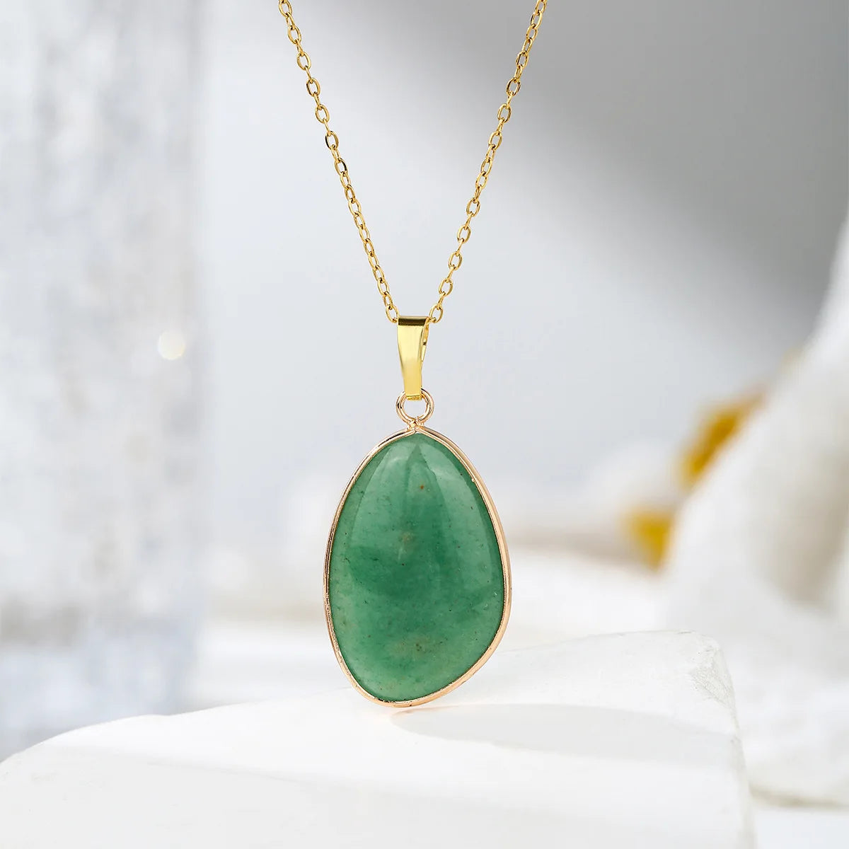 1pc Natural Stone Irregular Pendant Necklace Pink Crystal Amethyst Tiger Eye Necklace Pendant for Women Couple Jewelry Gift  (GoldenCity)