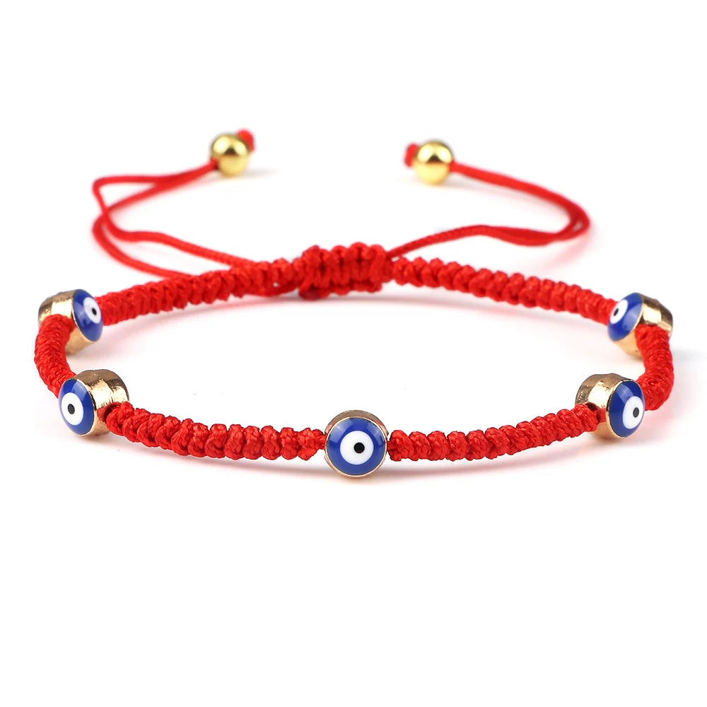 New Evil Eye Braided Bracelet Lucky Red Black Color Thread Couple Chain Handmade Prayer Bangles Pulsera Jewelry Gift for Friend  (GoldenCity)