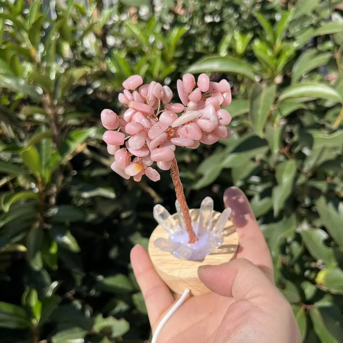 1pcs Crystal Money Tree Reiki Chakra Feng Shui Trees Decor Sparkling Crystal Tree Of Wealth With LED Base Crystal Birthday Gift  (GoldenCity)