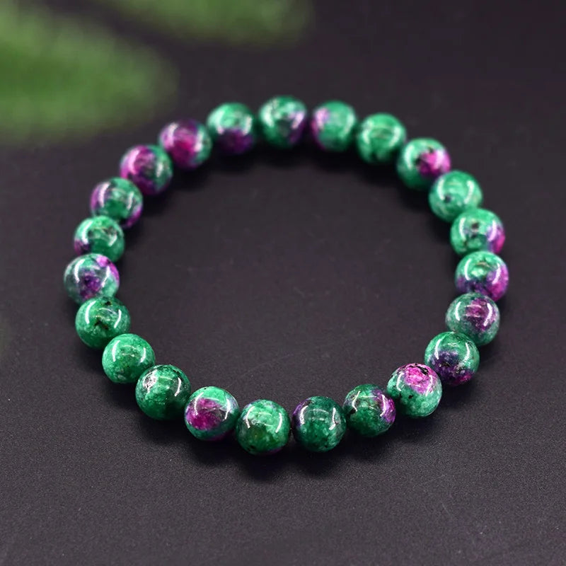 Original Natural Epidote Zoisite Stone Bead Bracelet Homme Made of Genuine Natural Stone Bracelet Energy Healing Yoga Meditation  (GoldenCity)