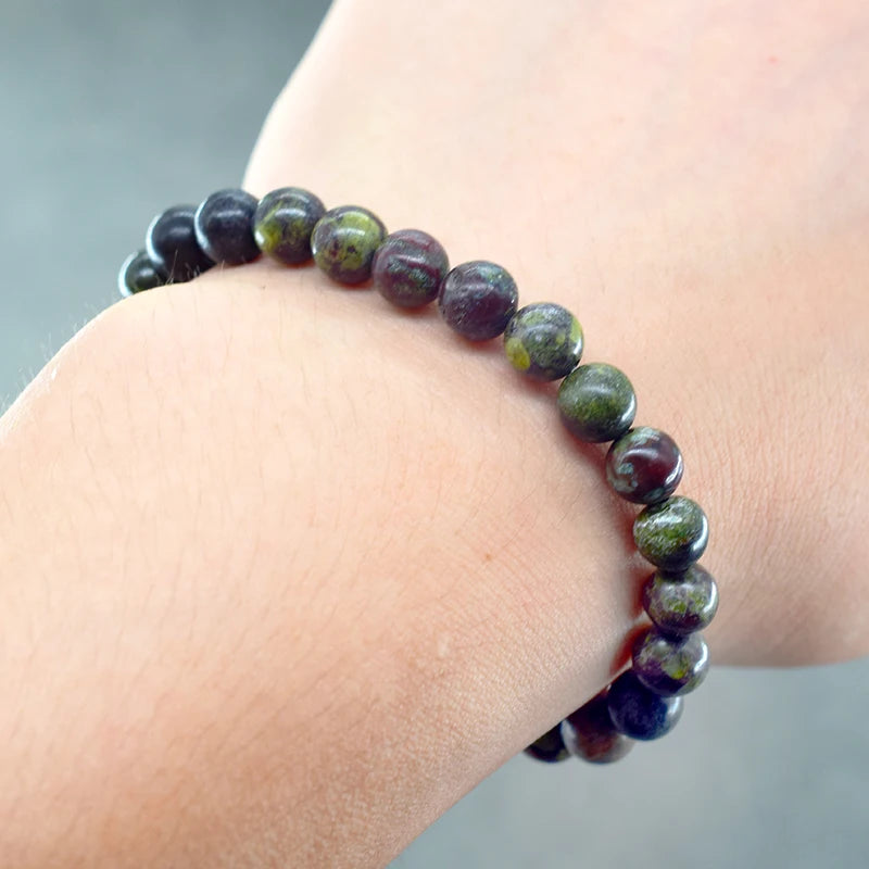Real Natural Dragon Blood Stone Bracelet Homme Quartz Lava Tiger Eye Stone Beaded Reiki Yoga Healing Agates Jewelry for Men Gift  (GoldenCity)
