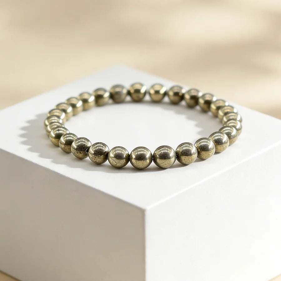 6mm Tea Waterlemon Stone Bead Bracelet Women Men Yoga Meditation Wristband Jewelry Gift for Girlfriend Girl Mother 1 Dollar Item  (GoldenCity)
