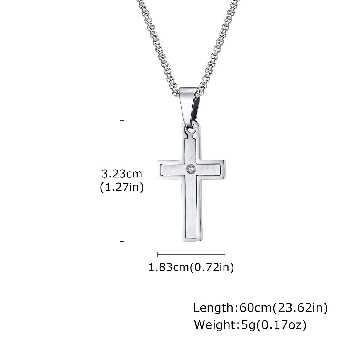 Unisex Stainless Steel Cross Pendants Neckalces, Zircon Center Inlayed Christ Cross Collar for Men Women Faith Jewelry  (GoldenCity)
