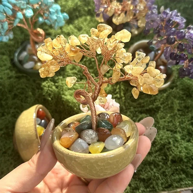 Golden City Energy Tree – Amethyst Fortune Tree-1pc, Amethyst Crystal Tree Reiki Natural Crystals Base Copper Wire Tree Life Spiritual Meditation Energy Tree Room Decor Gifts  (GoldenCity)