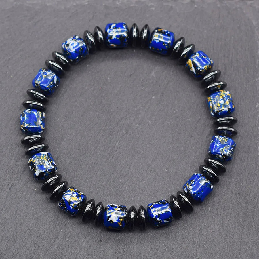 Bohemian Therapeutic No Magnetic Hematite Bracelet men Loss Weight Slimming Health Care Jewelry Women Promote Blood Circulation  (GoldenCity)