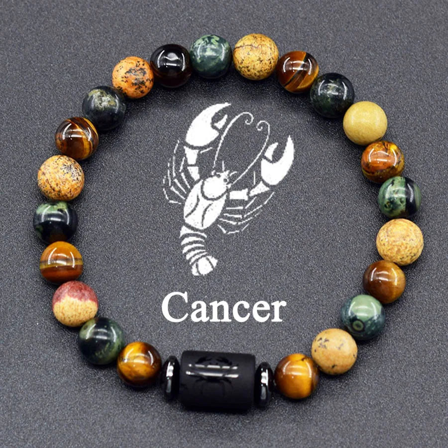 12 Zodiac Sign Bracelet Homme Constellation Bracelet for Men Aries Virgo Leo Libra Charm Bangle Women Friendship Jewelry on Hand  (GoldenCity)