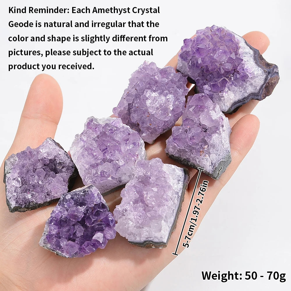 Golden City Energy – Natural Amethyst Crystal Cluster 30-70g Natural Amethyst Geode Cave Healing Crystal Stones Rock Cluster Druzy Witchcraft Raw Amethyst Gemstone Specimen  (GoldenCity)