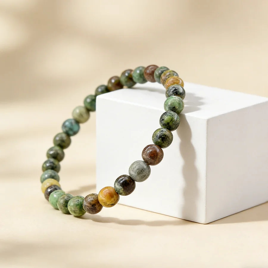 Natural Green Spot Stone Beads Elastic Bracelet Moss Agates Green Aventurine Amethyst Rose Quartzs Bracelet Bangle For Women Men  (GoldenCity)