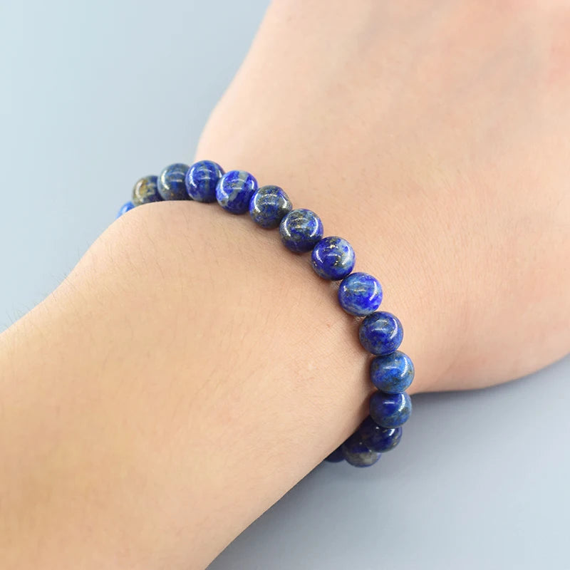 Real 5A Natural Lapis Lazuli Stone Bead Bracelet Homme High Quality Energy Healing Jewelry for Women Birthday Gift for Boyfriend  (GoldenCity)
