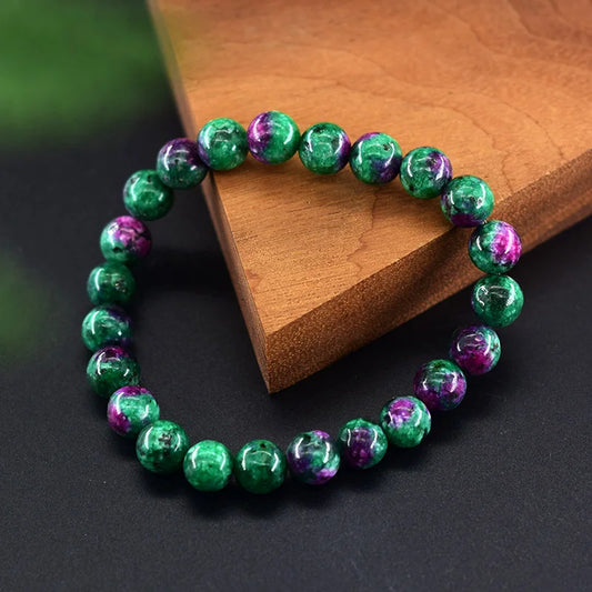 Original Natural Epidote Zoisite Stone Bead Bracelet Homme Made of Genuine Natural Stone Bracelet Energy Healing Yoga Meditation  (GoldenCity)