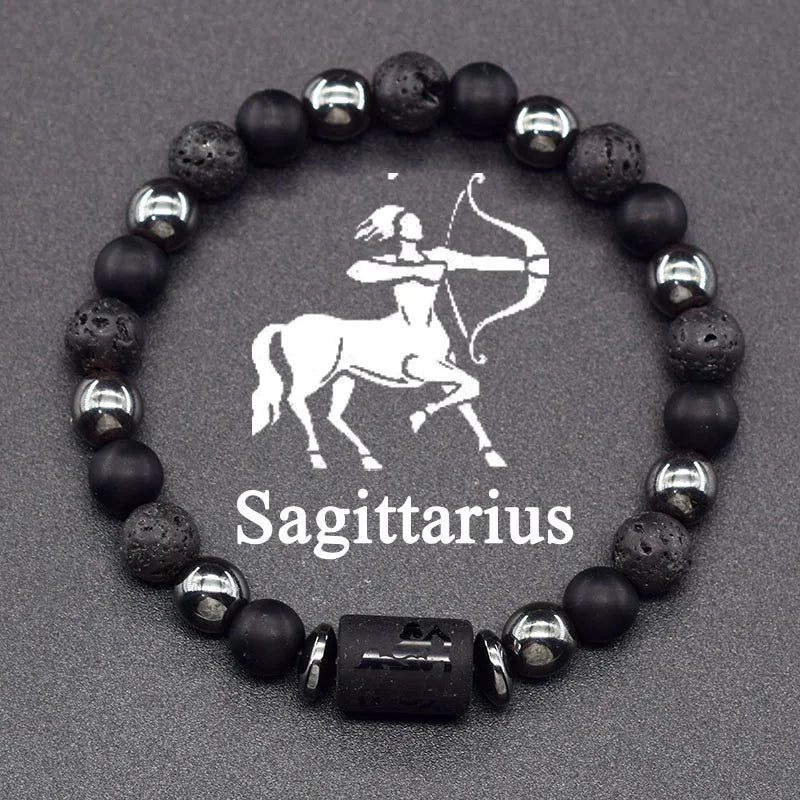 12 Zodiac Constellation Signs Bracelets for Men Women Real Natural Tiger Eye Sparrow Picture Stone Bead Bracelet Leo Taurus Gift  (GoldenCity)