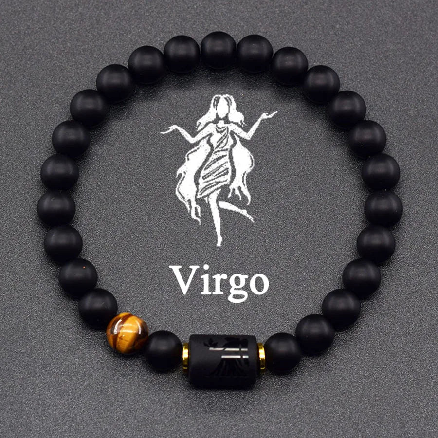 12 Zodiac Sign Bracelet Homme Constellation Bracelet for Men Aries Virgo Leo Libra Charm Bangle Women Friendship Jewelry on Hand  (GoldenCity)