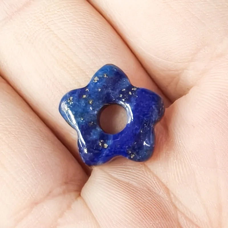 1pc Natural Stone Large Hole Beads Flower Shaped Jewelry Making DIY Necklace Bracelet Earings Accessories  (GoldenCity)