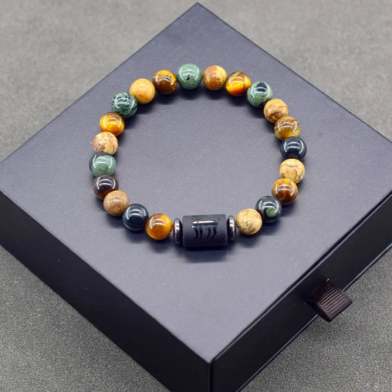 Zodiac Sign Bracelet Homme 12 Constellation Bangles Men Gemini Virgo Leo Libra Bracelet Women Friendship Gift Bracelet on Hand  (GoldenCity)