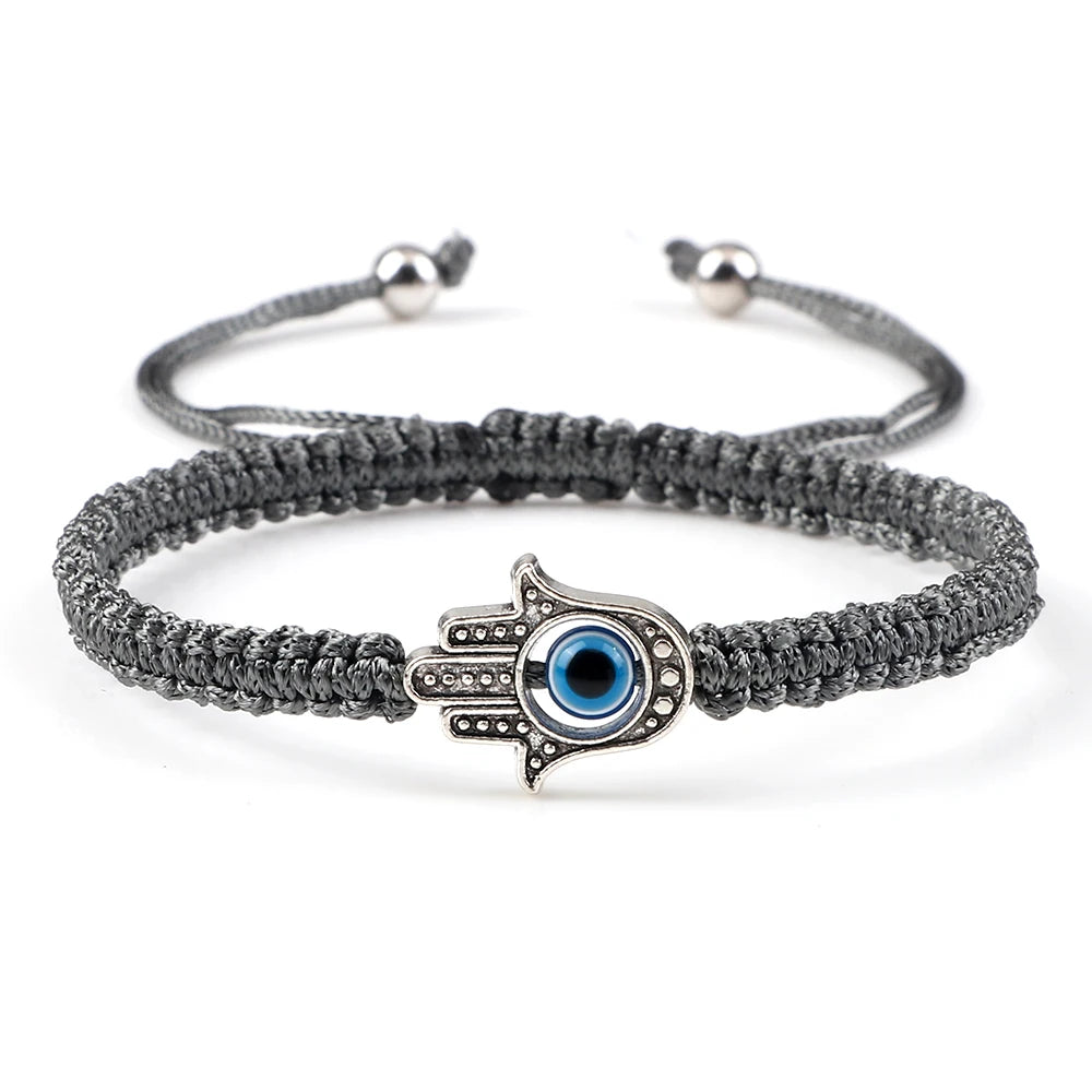 New Prayer Hand of Fatima Evil Eye Braided Bracelet Red Black Color Nylon Thread Lucky Couple Bracelet&Bangles Jewelry Men Women  (GoldenCity)