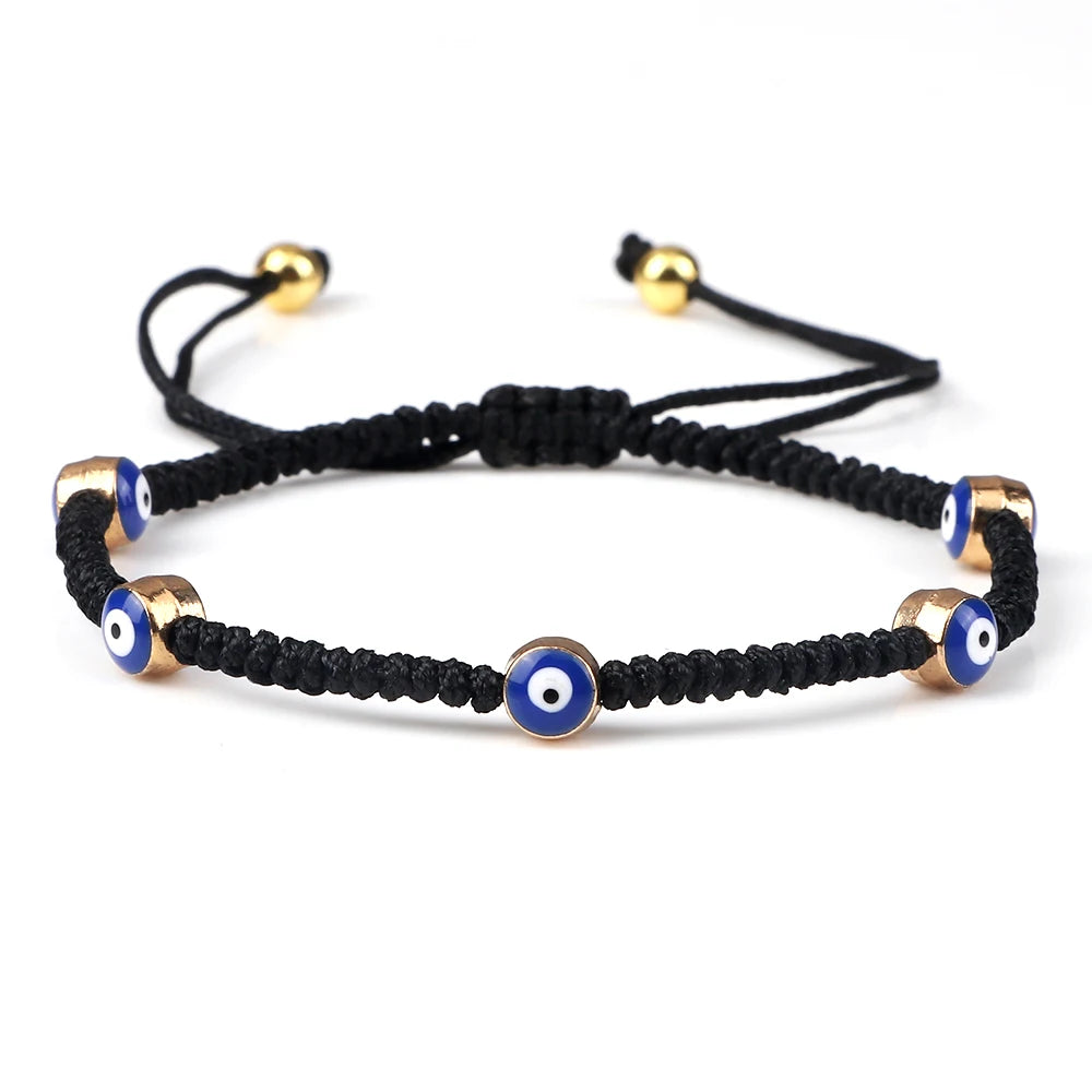 New Evil Eye Braided Bracelet Lucky Red Black Color Thread Couple Chain Handmade Prayer Bangles Pulsera Jewelry Gift for Friend  (GoldenCity)