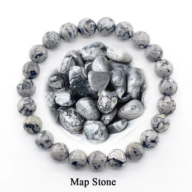 Natural  Rhodonite Stones Beads Bracelets for Women Reiki Yoga Bracelet Men Agate Quartzs Healing Bangle Wristband Jewelry Gift  (GoldenCity)