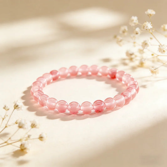 Fashion Natural Waterlemon Red Stone Round Beads Bracelets Amethyst Men and Women Charm Jewelry Healing Crystal Gemstone Bangle  (GoldenCity)