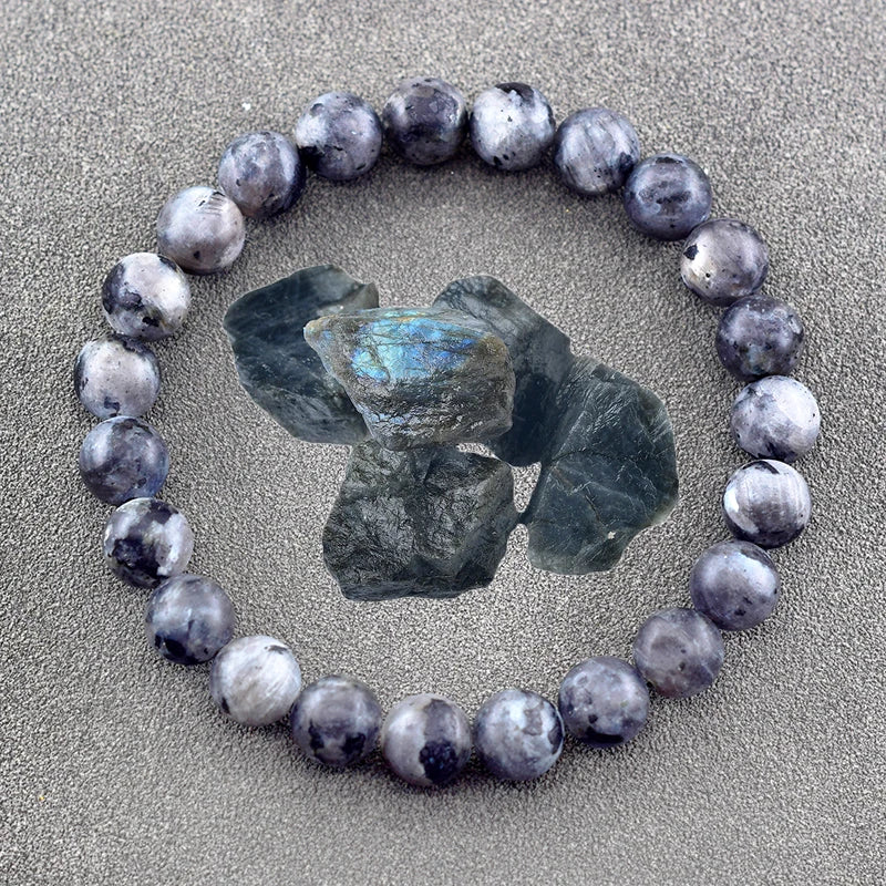 Genuine Natural Stone Bracelet Men Women Frosted Black Network Beads Jewelry Relieve Anxiety Wristband Couple Matching Gift  (GoldenCity)