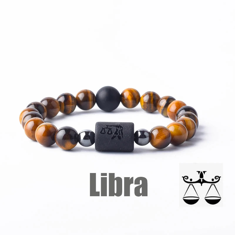 Zodiac Sign Bracelet Homme 12 Constellation Bangles Men Gemini Virgo Leo Libra Bracelet Women Friendship Gift Bracelet on Hand  (GoldenCity)