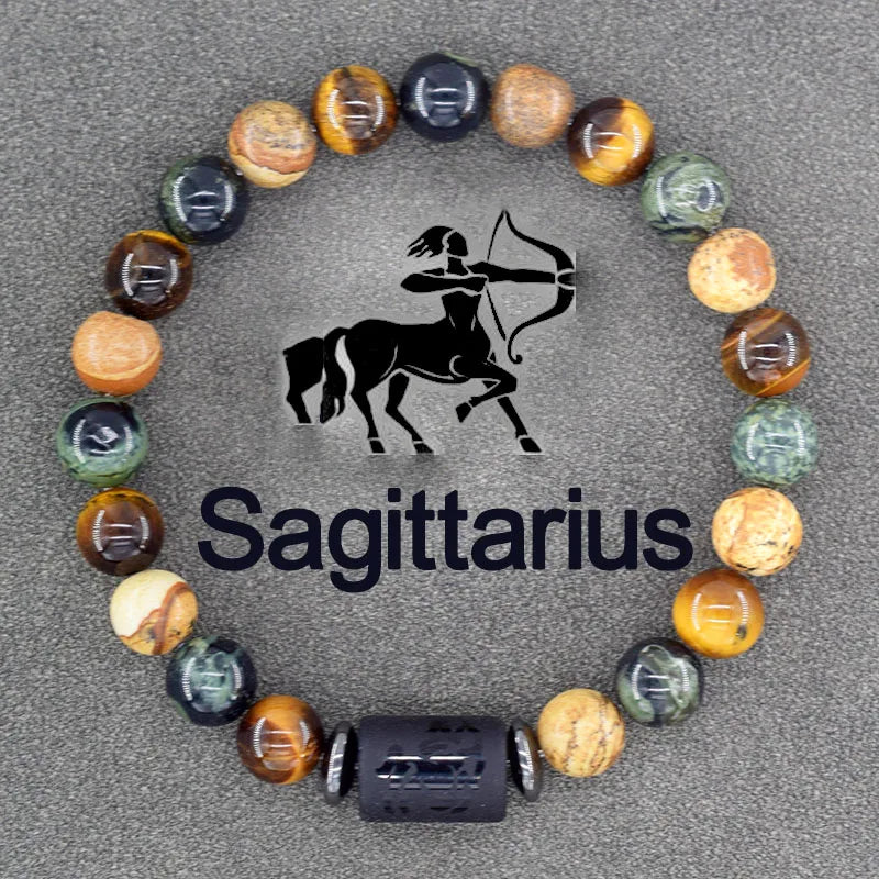 Zodiac Sign Bracelet Homme 12 Constellation Bangles Men Gemini Virgo Leo Libra Bracelet Women Friendship Gift Bracelet on Hand  (GoldenCity)