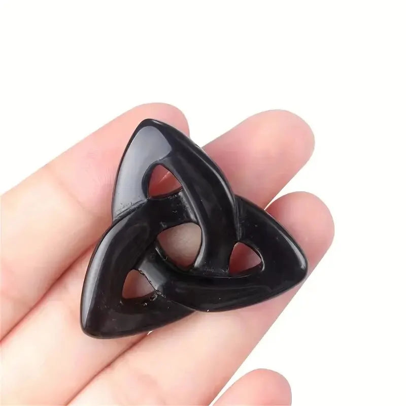 Natural Stone Lrish Knot Healing Cavring Tumble Ornament 1 Inch  (GoldenCity)