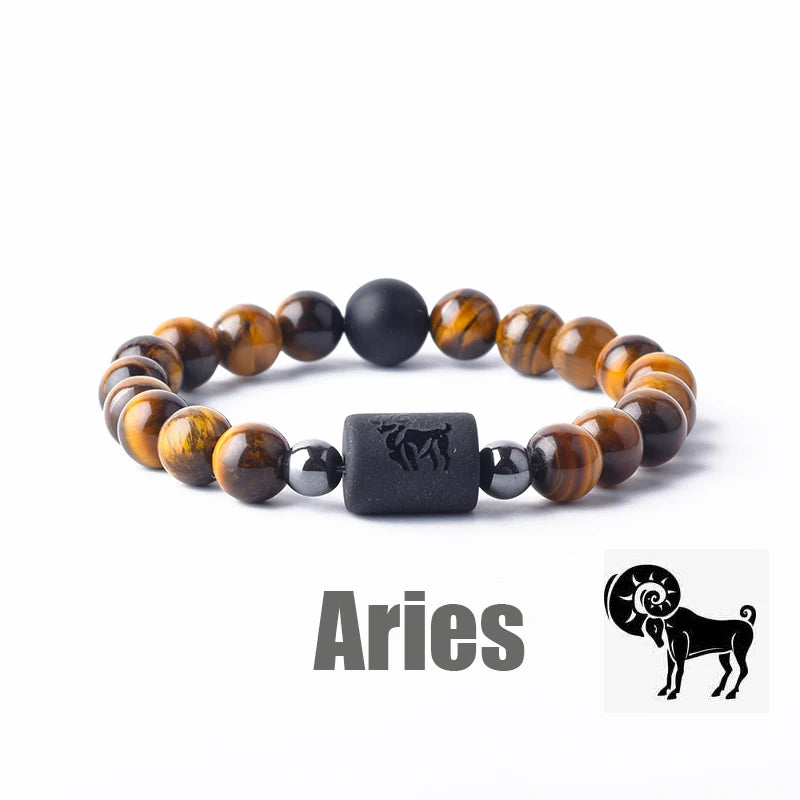 Zodiac Sign Bracelet Homme 12 Constellation Bangles Men Gemini Virgo Leo Libra Bracelet Women Friendship Gift Bracelet on Hand  (GoldenCity)