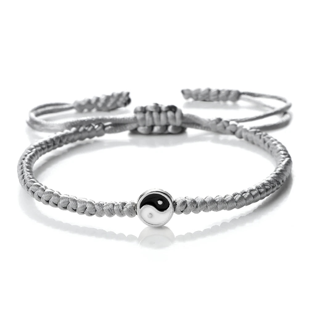Mini Taichi Pendant Braided Bracelet Women Men Yinyang Balance Couple Bracelet&Bangles Chain Jewelry Vintage Pulsera Jewelry  (GoldenCity)