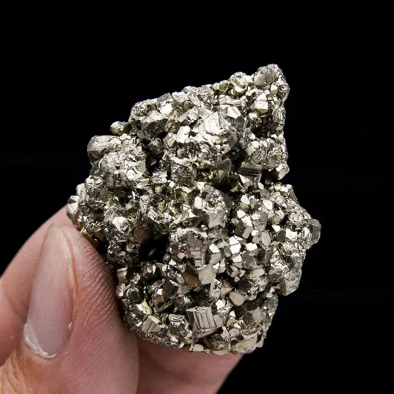 1pcs High Quality Natural Peru Pyrite Ore Stone Crystal Mineral Specimen Pyrite Cube Cluster Energy Home Decoration  (GoldenCity)